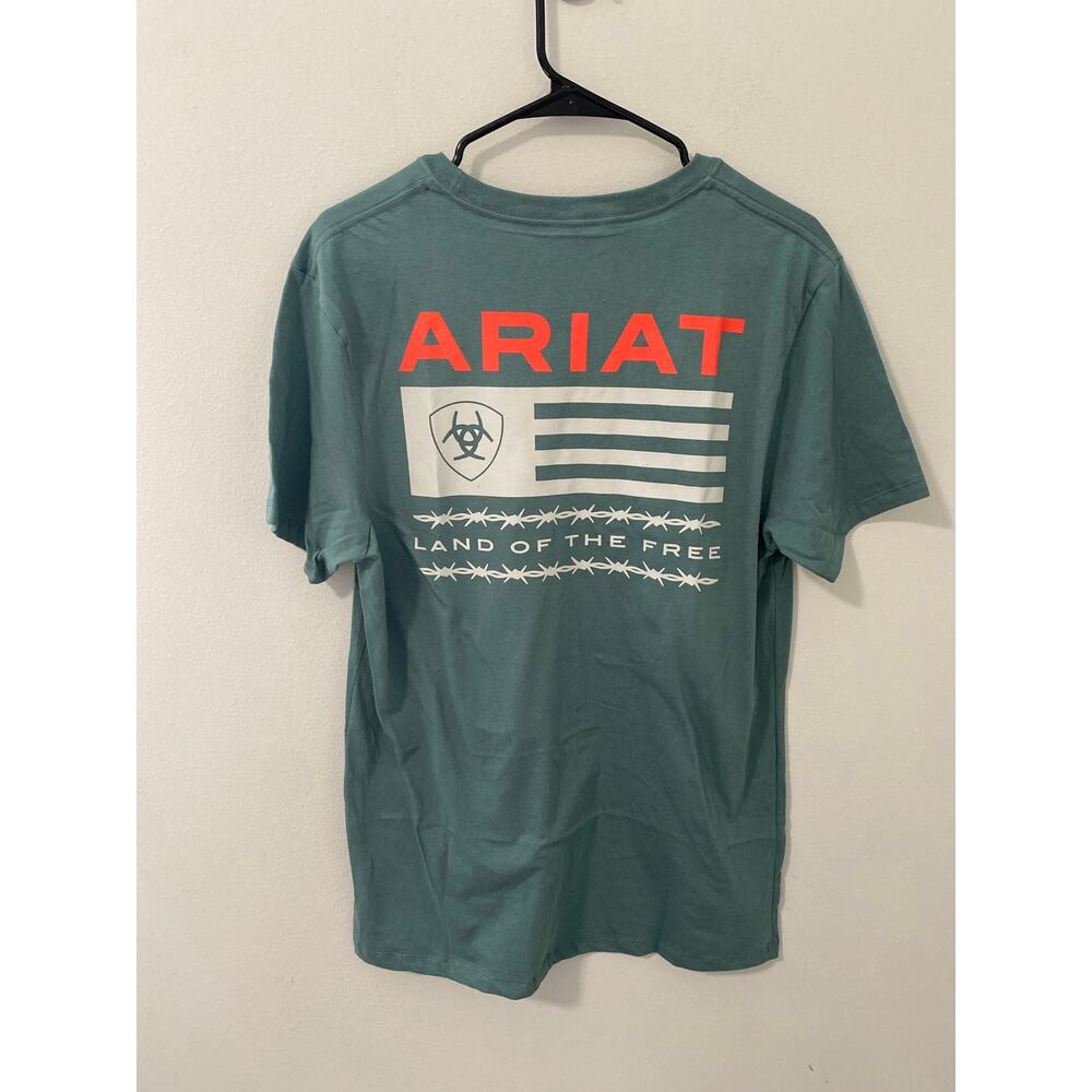 New Ariat Men's Hidden Valley Flag Graphic T-Shirt, Size Medium